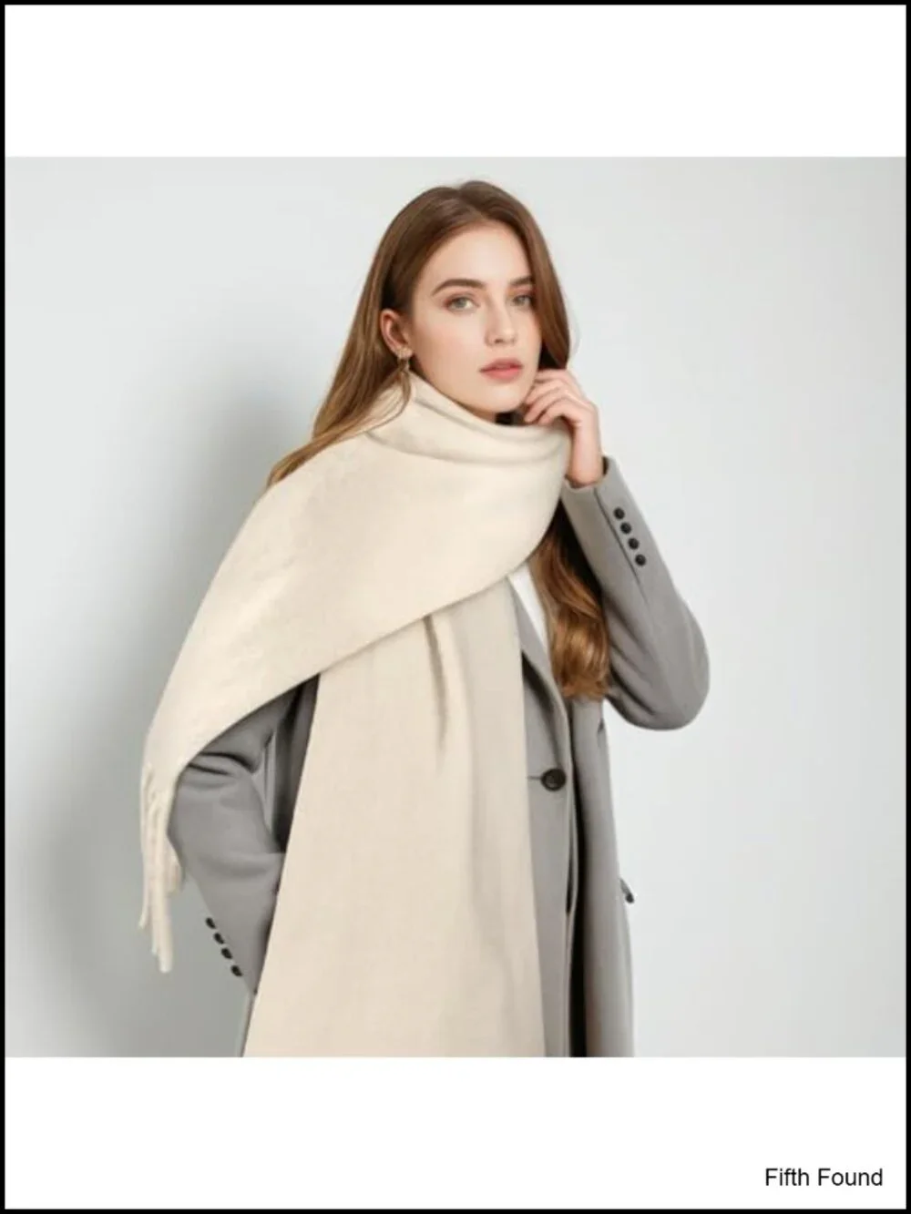 Women's Thick Warm Winter Scarf Acrylic Blanket Scarf with Fringe